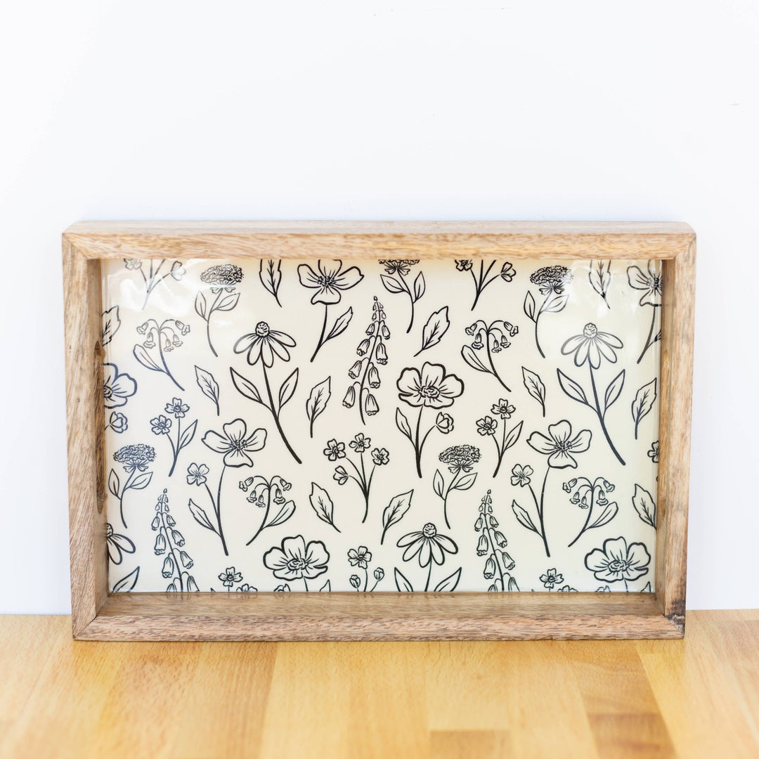 Pressed Floral Mango Wood Tray - Merry PigletsElyse Breanne Design
