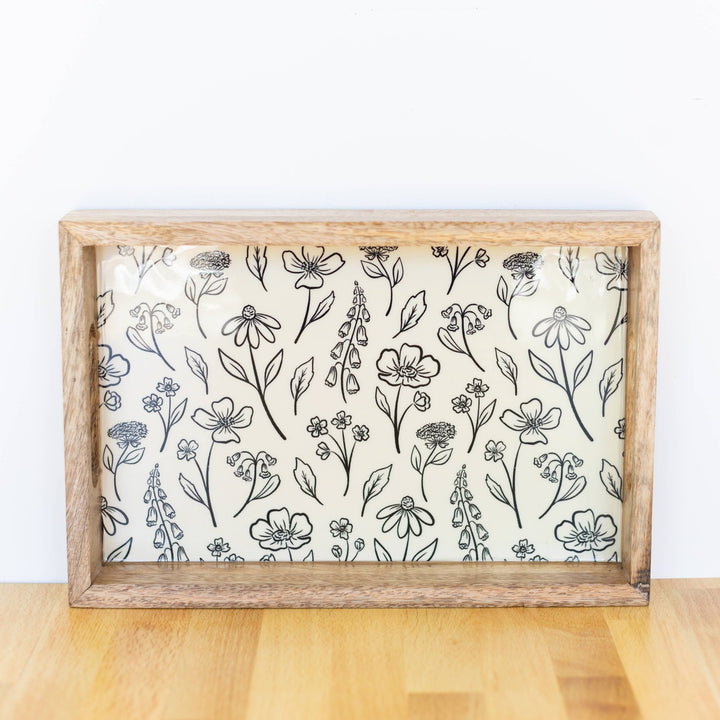 Pressed Floral Mango Wood Tray - Merry PigletsElyse Breanne Design