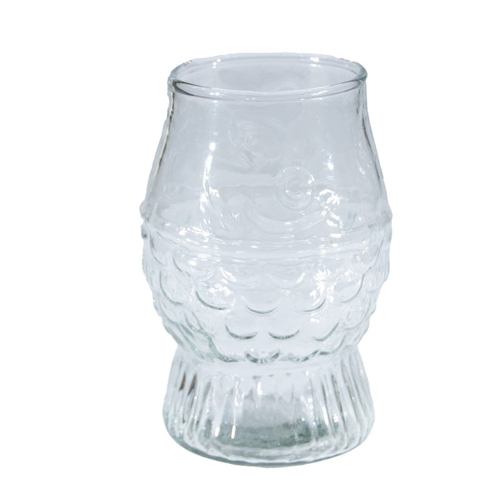 Pressed Glass Fish Drinking Glass - Merry PigletsCreative Co-Op
