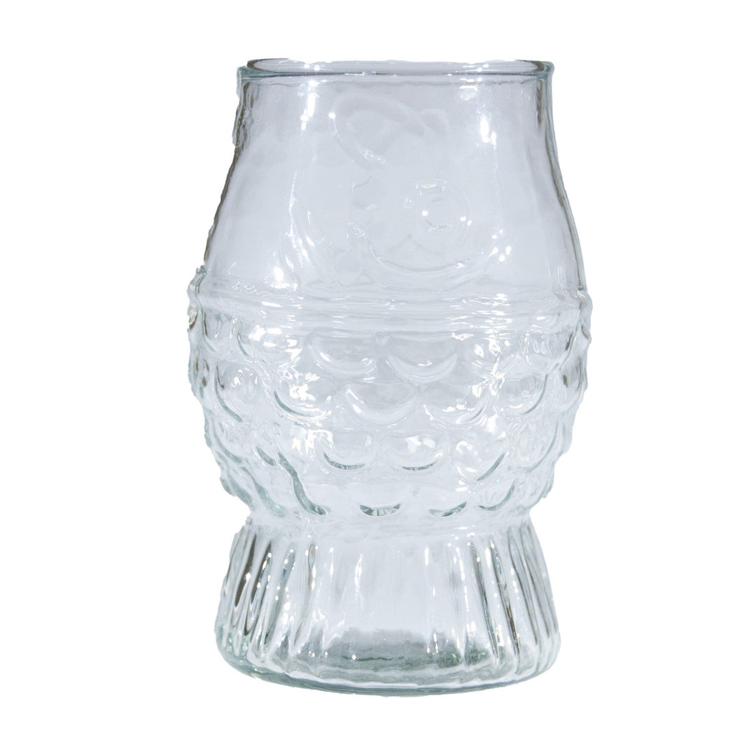 Pressed Glass Fish Drinking Glass - Merry PigletsCreative Co-Op