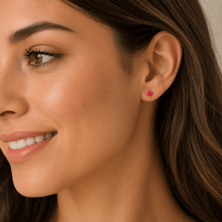 Puffed Pink Opal Heart Earrings - Merry PigletsJaxKelly