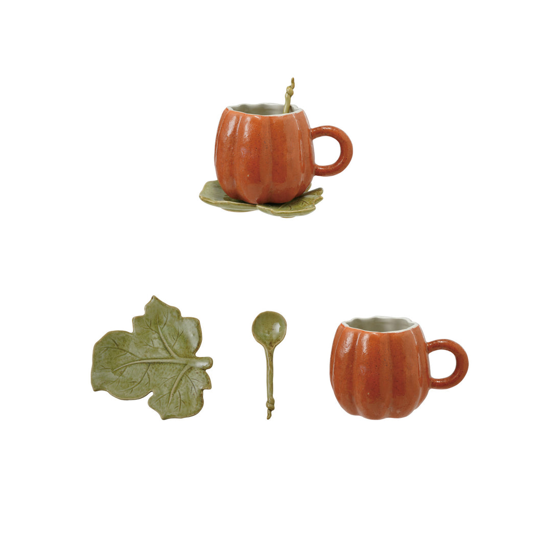 Pumpkin Mug with Saucer Set