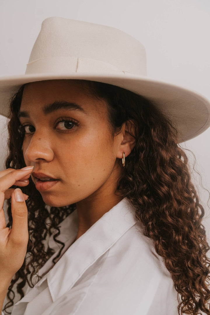 Rectangle Gold Hoop Earrings - Merry PigletsJaxKelly