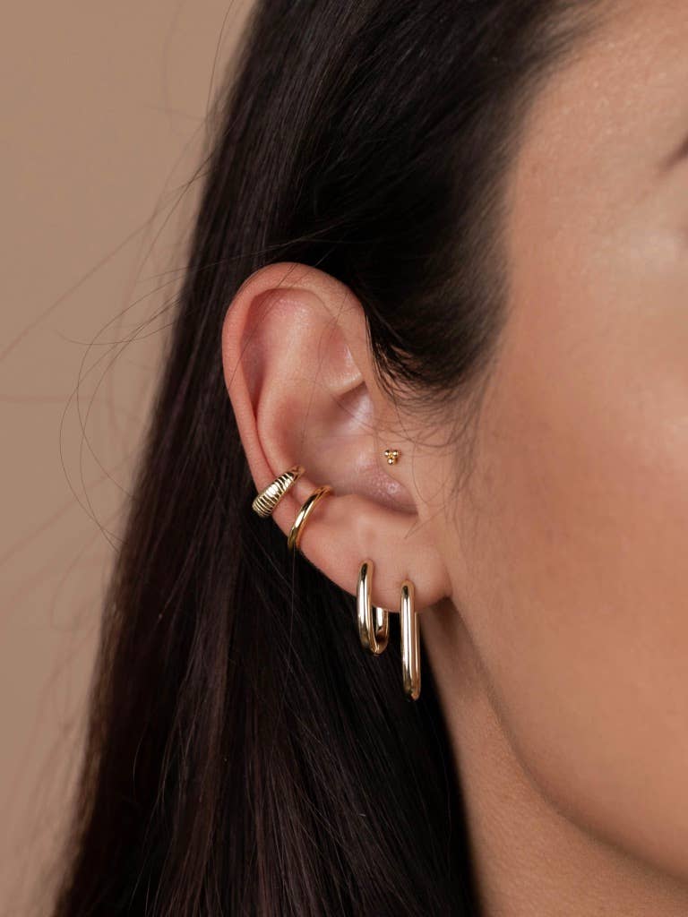 Rectangle Gold Hoop Earrings - Merry PigletsJaxKelly