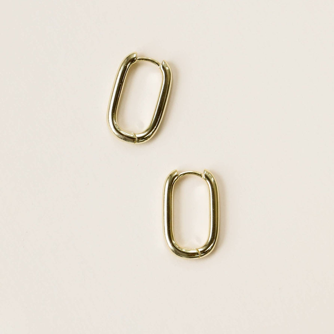 Rectangle Gold Hoop Earrings - Merry PigletsJaxKelly