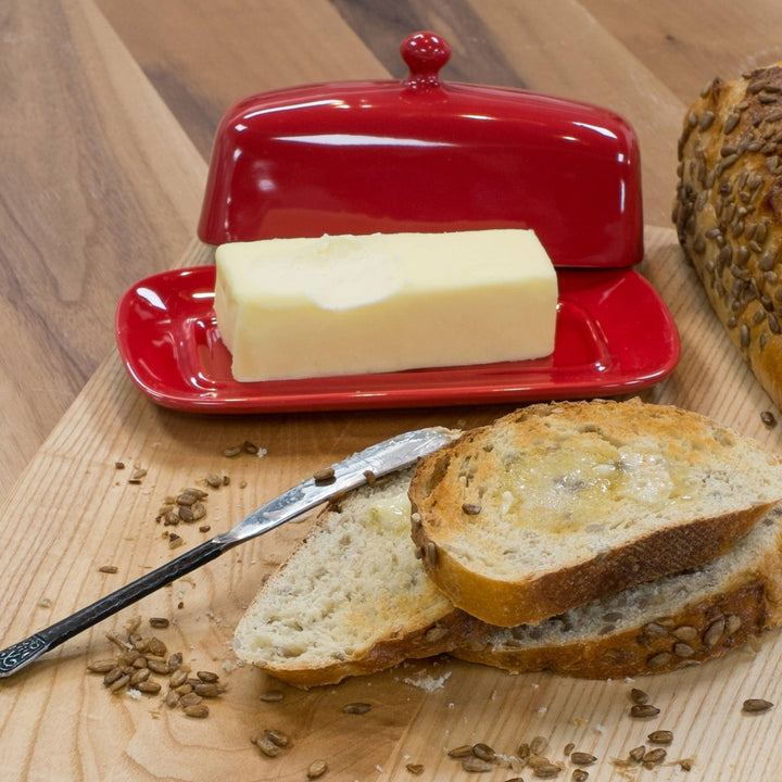 Red Butter Dish - Merry PigletsNow Designs by Danica