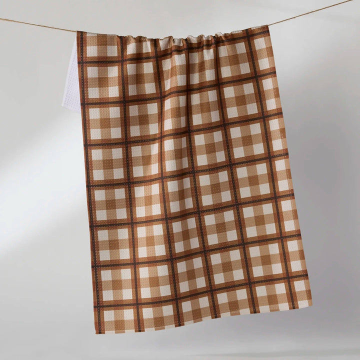 Rich Cocoa Tea Geometry Tea Towel - Merry PigletsGeometry