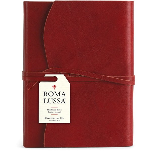 Roma Lussa Red Leather Journal - Merry PigletsCavallini Papers & Co.