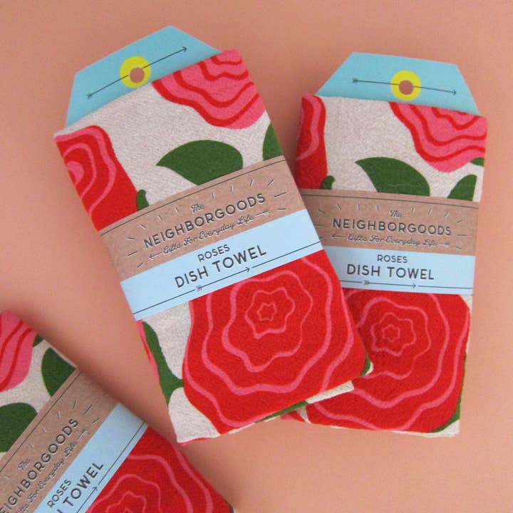 Roses Dish Towel - Merry PigletsThe Neighborgoods