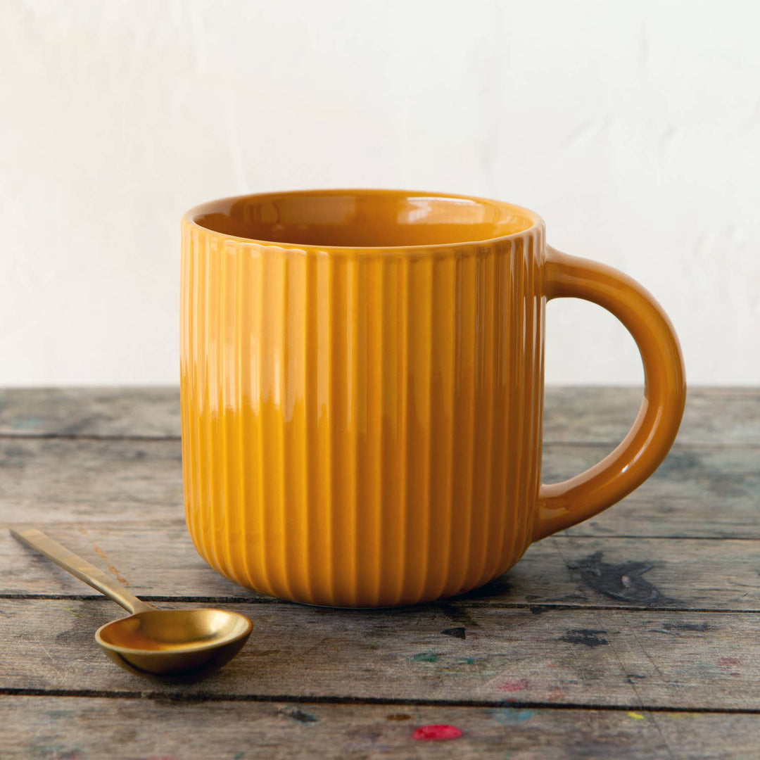 Saffron Fluted Mug - Merry PigletsDanica Heirloom