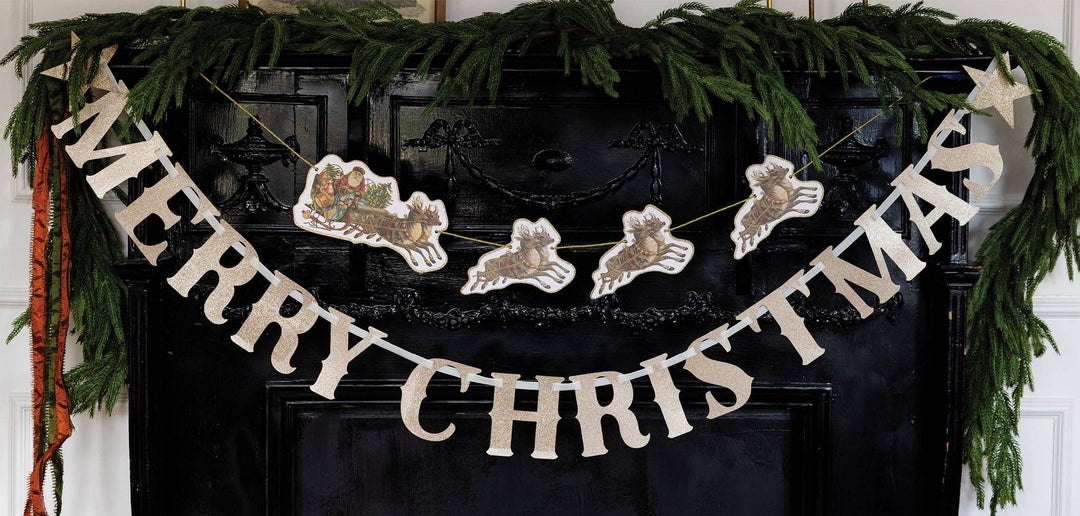 Santa's Vintage Sleigh Banner - Merry PigletsMy Mind’s Eye