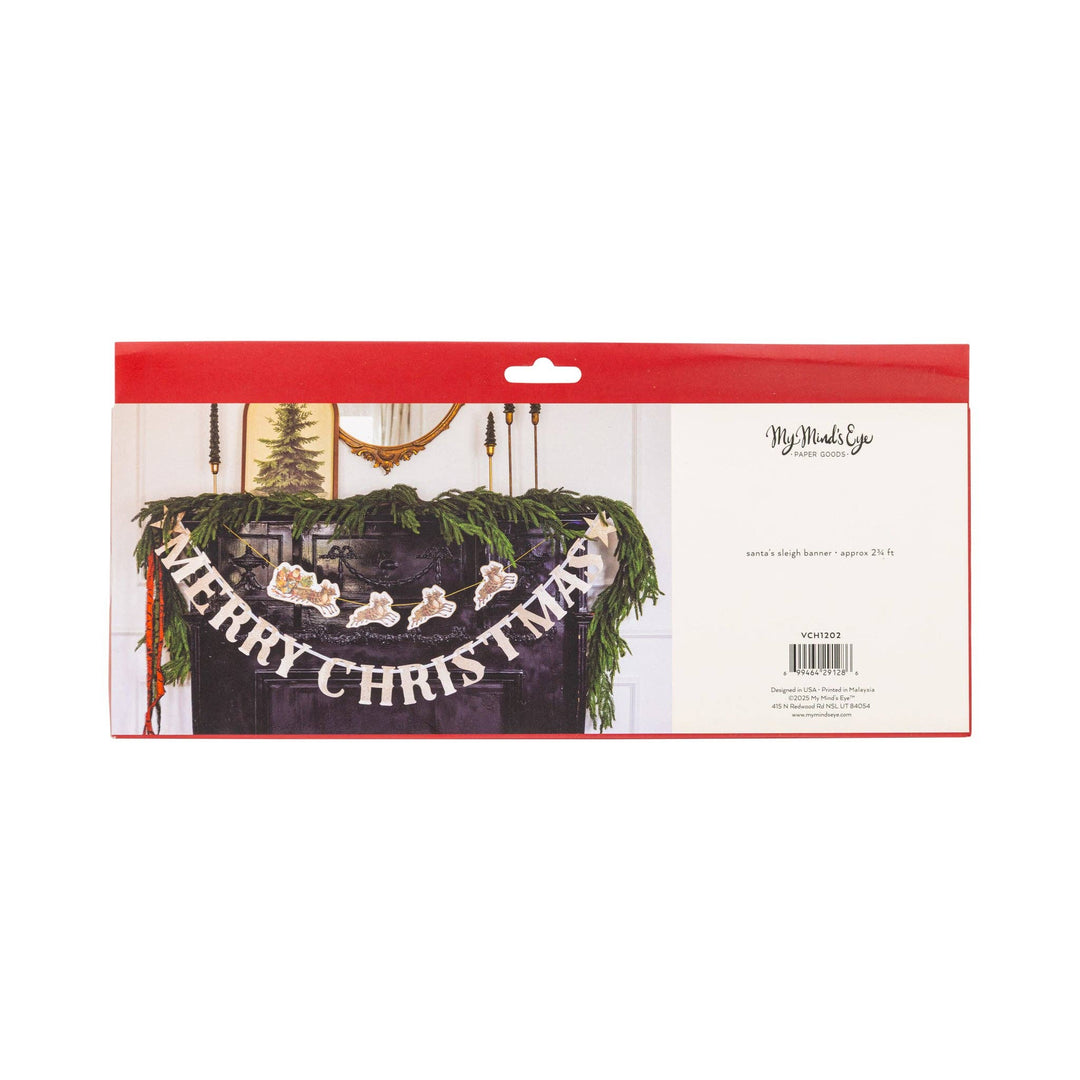Santa's Vintage Sleigh Banner - Merry PigletsMy Mind’s Eye