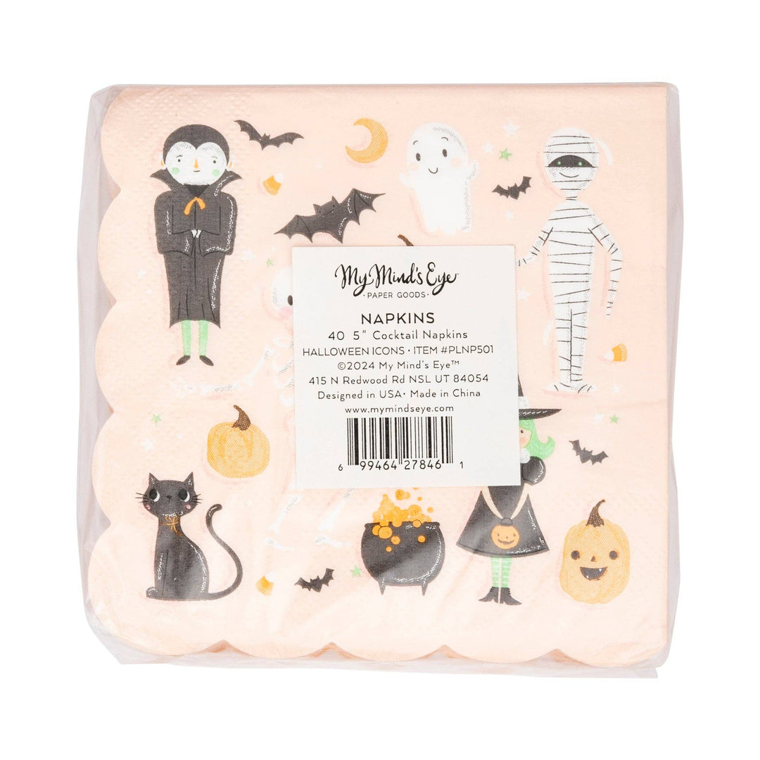 Scallop Halloween Icons Cocktail Napkins - Merry PigletsMy Mind’s Eye