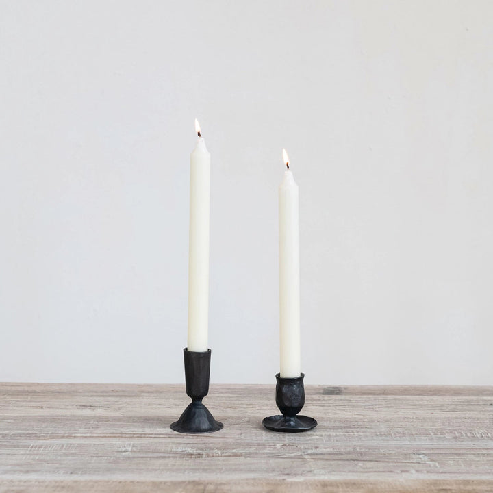 Short Black Cast Iron Taper Holder - Merry PigletsCreative Co - Op