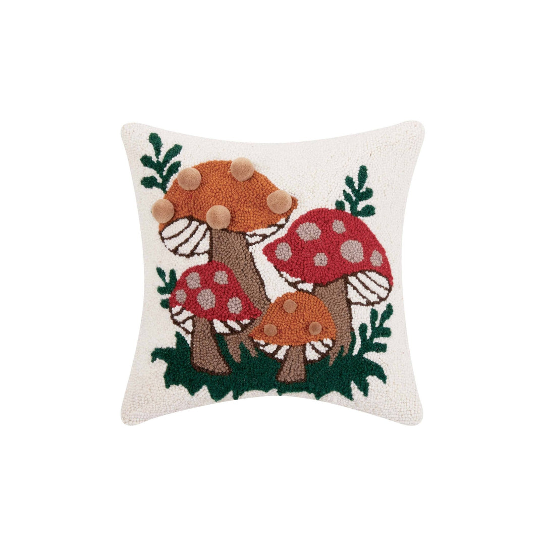 Shroomy Pom Pom Wool Hook Pillow - Merry PigletsPeking Handicraft
