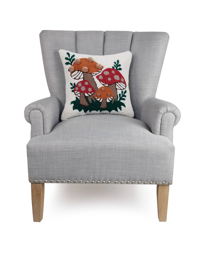 Shroomy Pom Pom Wool Hook Pillow - Merry PigletsPeking Handicraft