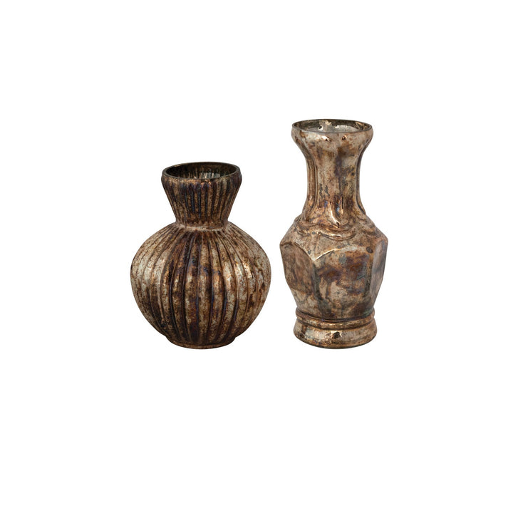 Silver Mercury Glass Vase - Merry PigletsCreative Co-Op