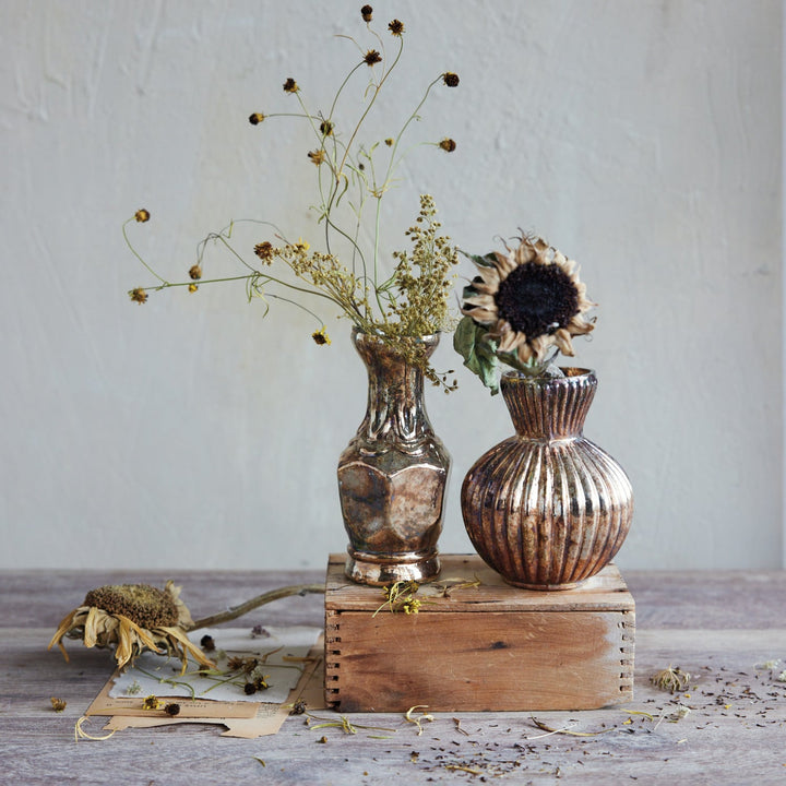 Silver Mercury Glass Vase - Merry PigletsCreative Co-Op