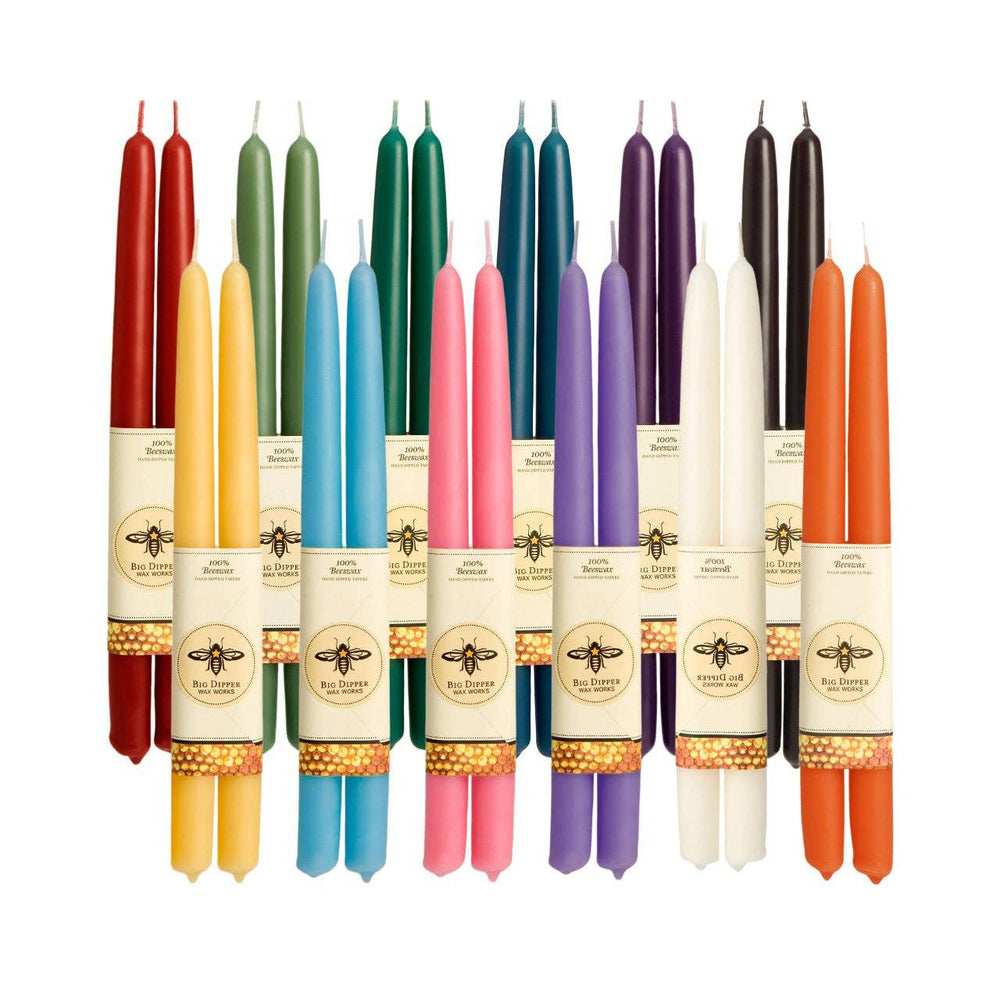 Sky Blue Beeswax Taper Candles - Merry PigletsBig Dipper Wax Works