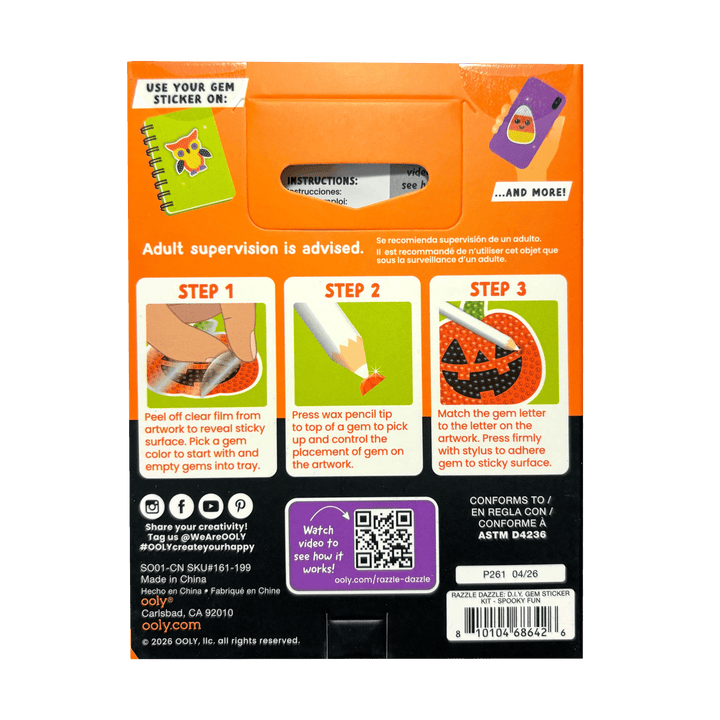 Spooky Fun DIY Gem Sticker Kit - Merry PigletsOOLY