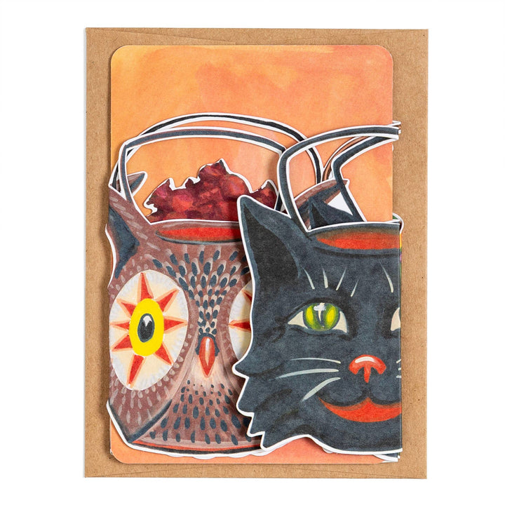 Spooky Sweets Halloween Accordion Greeting Card - Merry Piglets1canoe2 | One Canoe Two Paper Co.