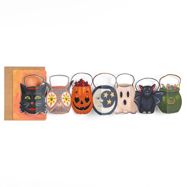 Spooky Sweets Halloween Accordion Greeting Card - Merry Piglets1canoe2 | One Canoe Two Paper Co.