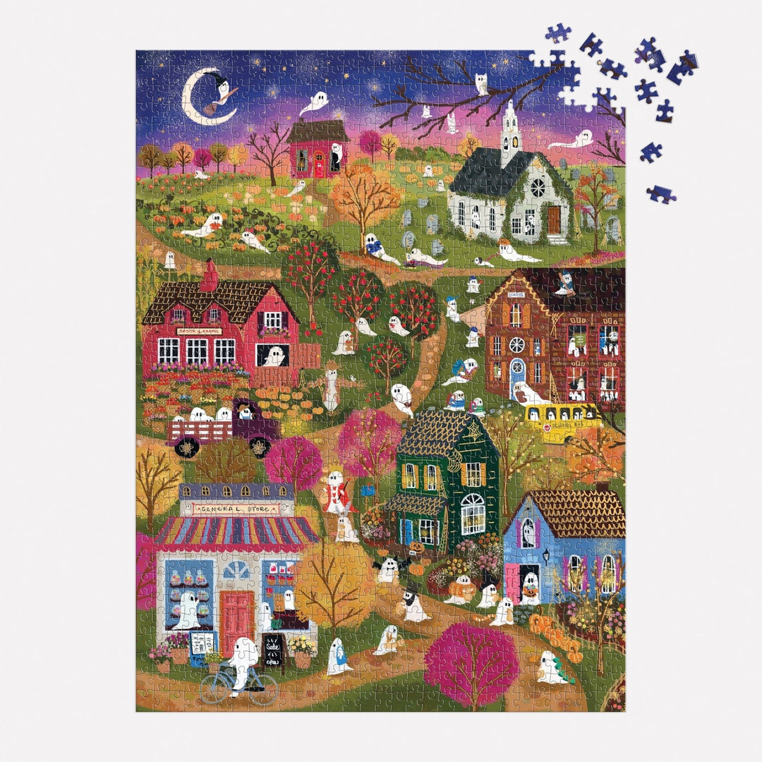 Spooky Village 1000 Piece Puzzle - Merry PigletsGalison