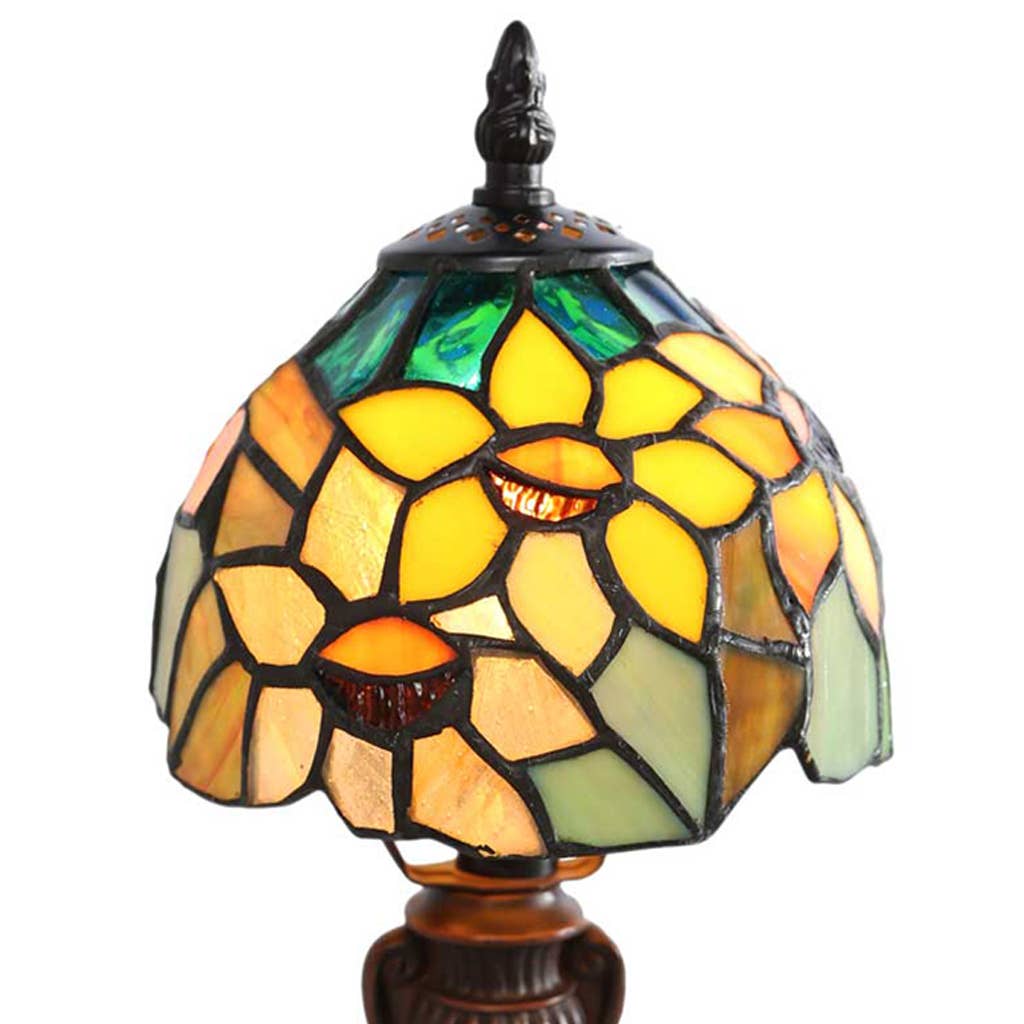 Stained Glass Sunflower Accent Lamp - Merry PigletsRiver of Goods