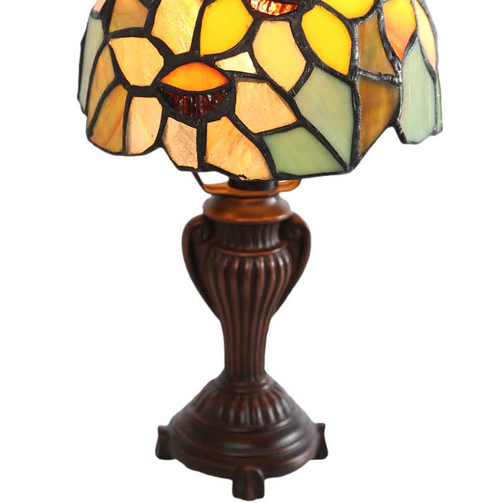 Stained Glass Sunflower Accent Lamp - Merry PigletsRiver of Goods