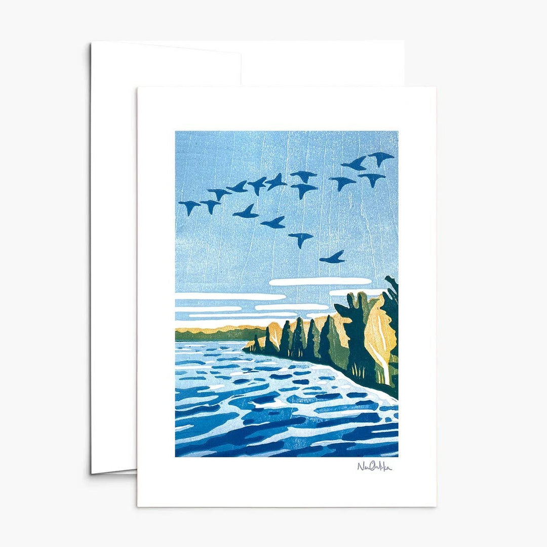 Steady On Greeting Card - Merry PigletsNan Onkka Prints