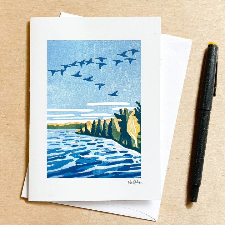 Steady On Greeting Card - Merry PigletsNan Onkka Prints