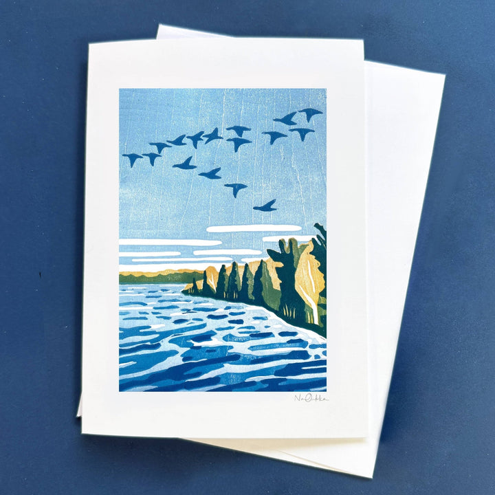 Steady On Greeting Card - Merry PigletsNan Onkka Prints