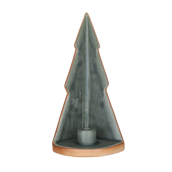 Stoneware Tree Taper Holder - Merry PigletsCreative Co - Op