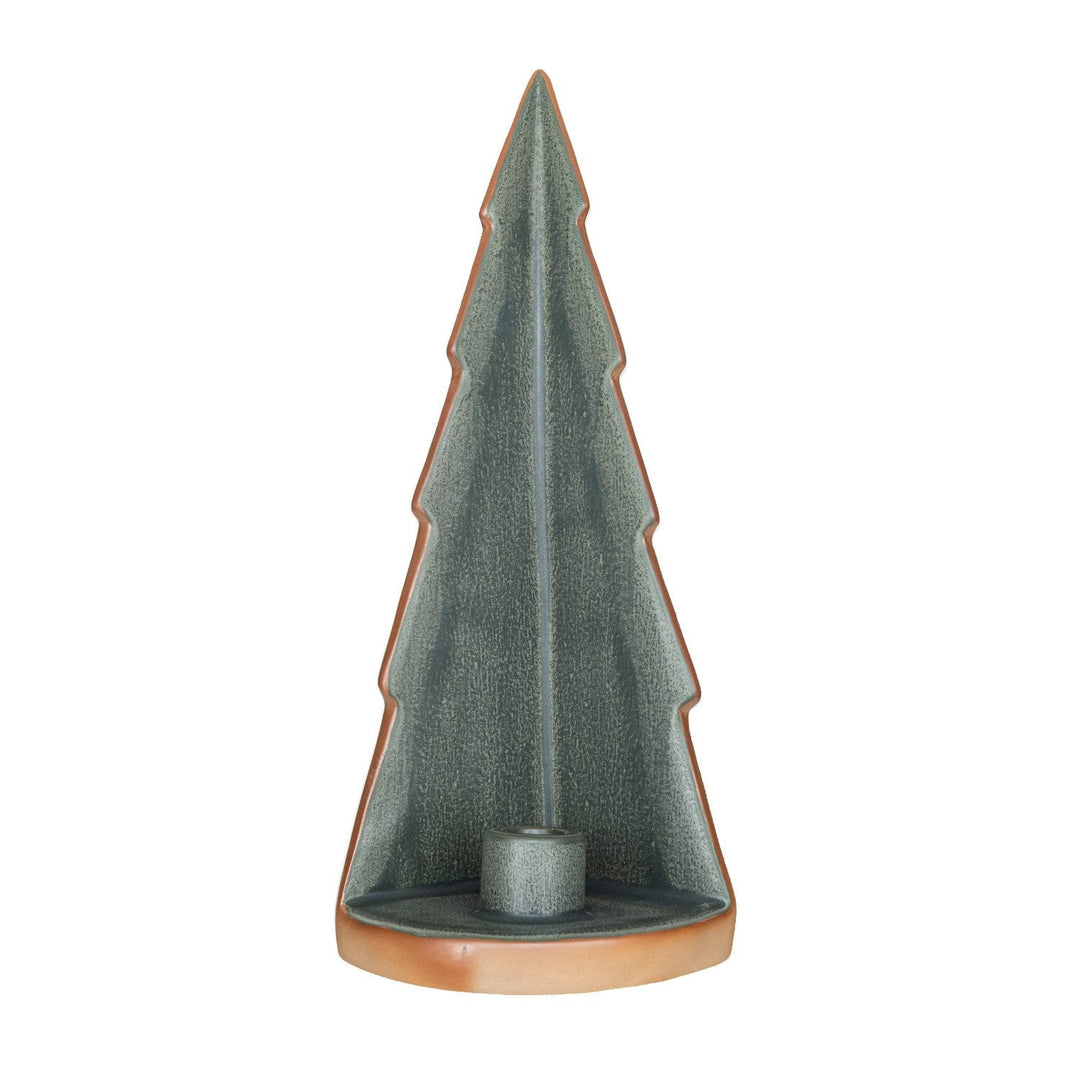 Stoneware Tree Taper Holder - Merry PigletsCreative Co - Op