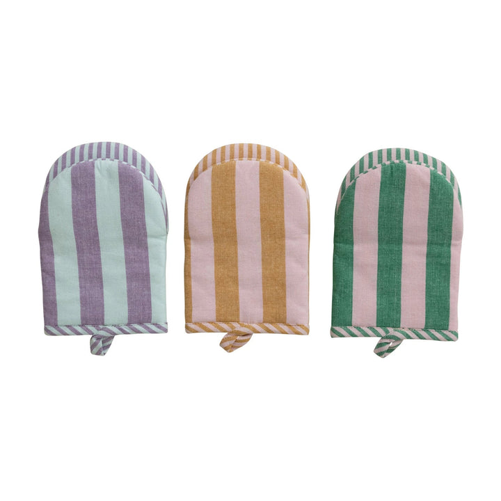 Striped Oven Mitt - Merry PigletsCreative Co-Op