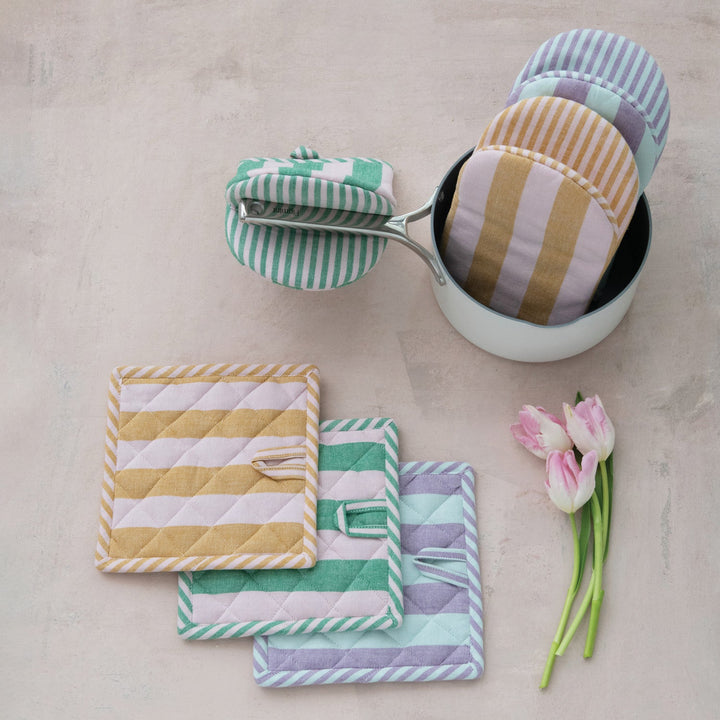 Striped Potholder - Merry PigletsCreative Co-Op