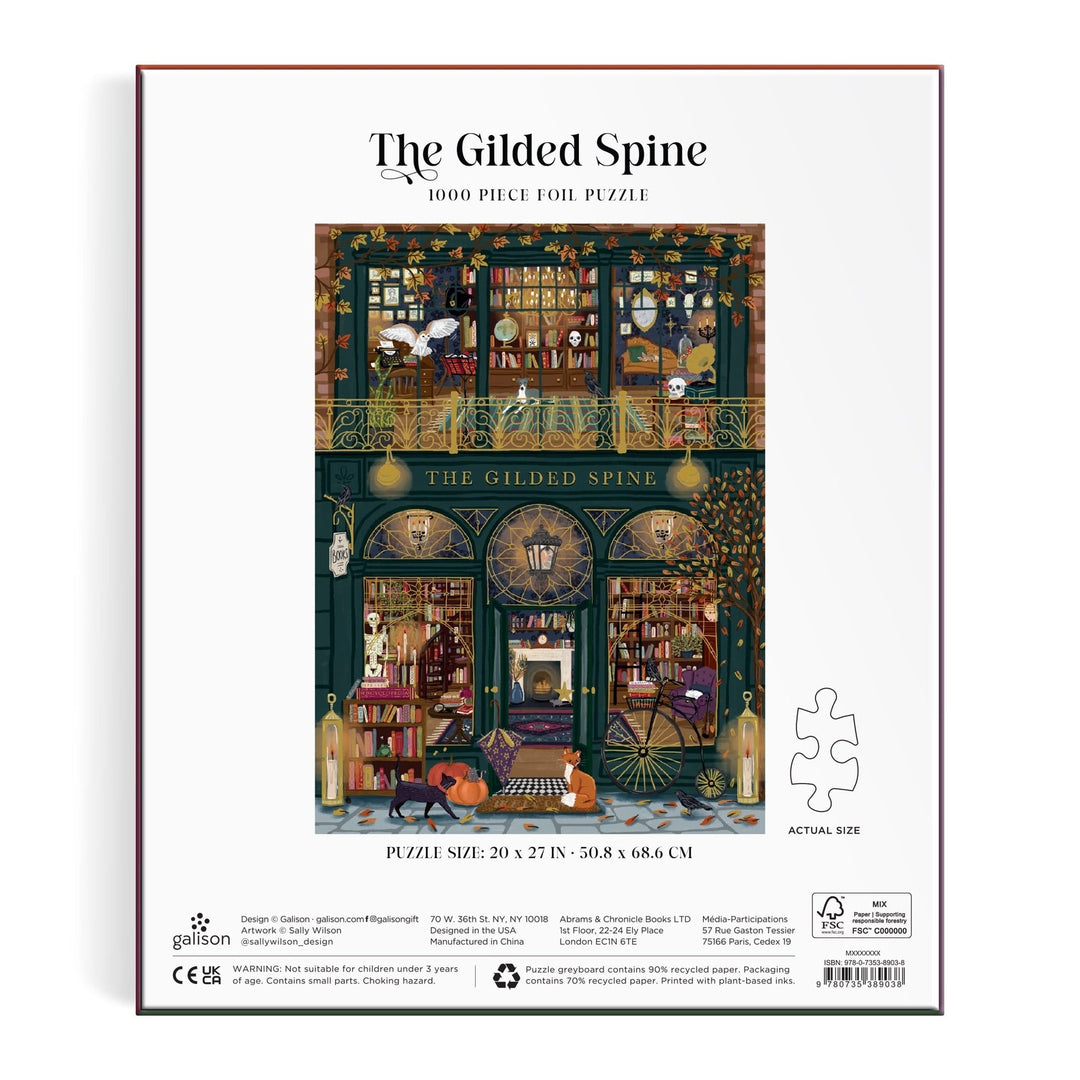 The Gilded Spine 1000 Piece Foil Puzzle - Merry PigletsGalison