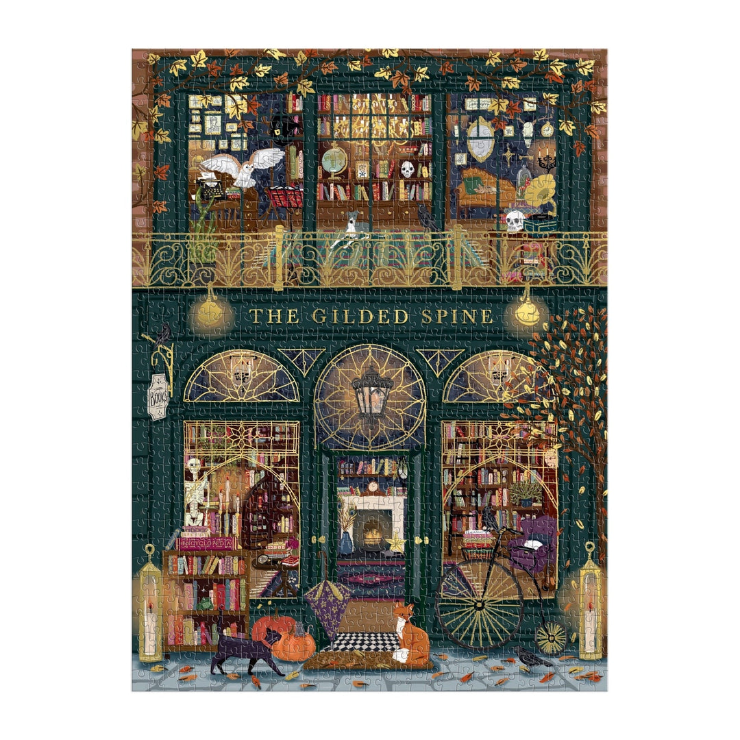 The Gilded Spine 1000 Piece Foil Puzzle - Merry PigletsGalison