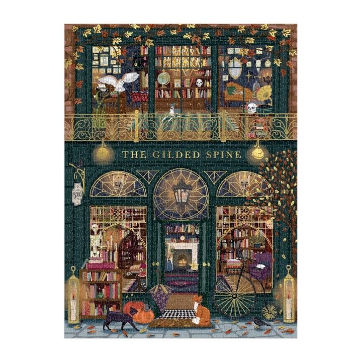 The Gilded Spine 1000 Piece Foil Puzzle - Merry PigletsGalison