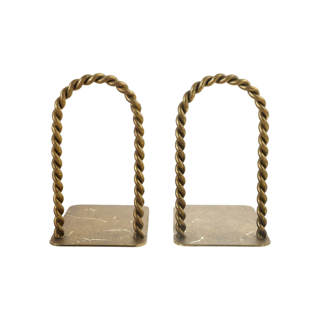 Twisted Gold Iron Bookends - Merry PigletsCreative Co-Op