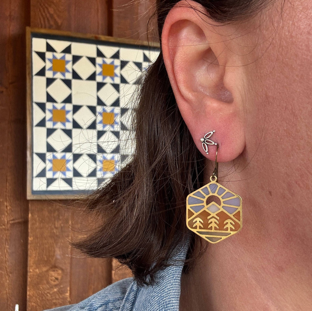 Valley Stained Glass Resin Earrings - Merry PigletsWild Lupine Folkcraft