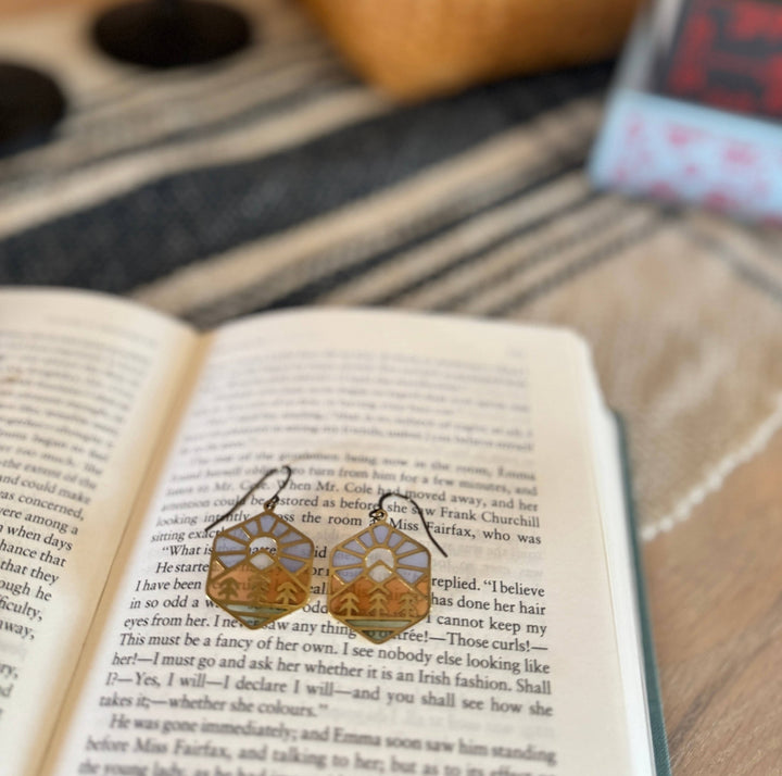 Valley Stained Glass Resin Earrings - Merry PigletsWild Lupine Folkcraft