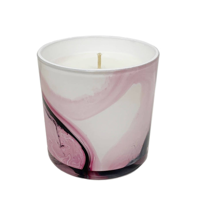 Vanilla & Red Currant Swirl Glass Candle - Merry PigletsAndaluca