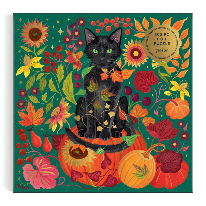 Whiskers of Autumn 500 Piece Foil Puzzle - Merry PigletsGalison