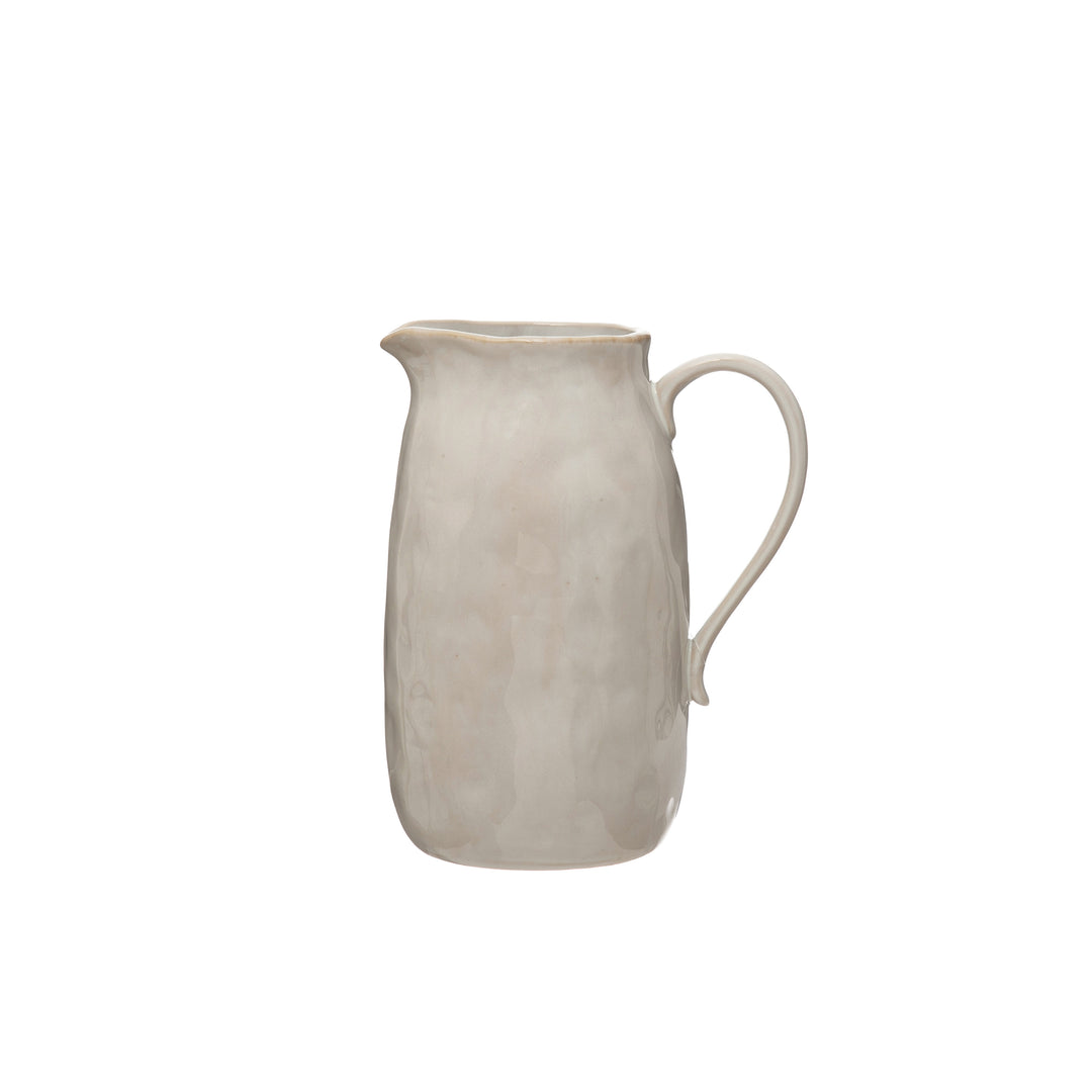 White Stoneware Pitcher