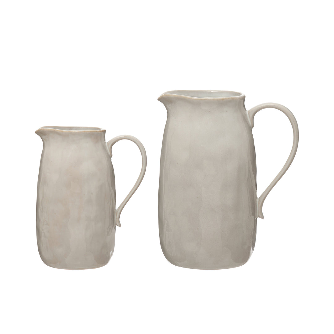 White Stoneware Pitcher
