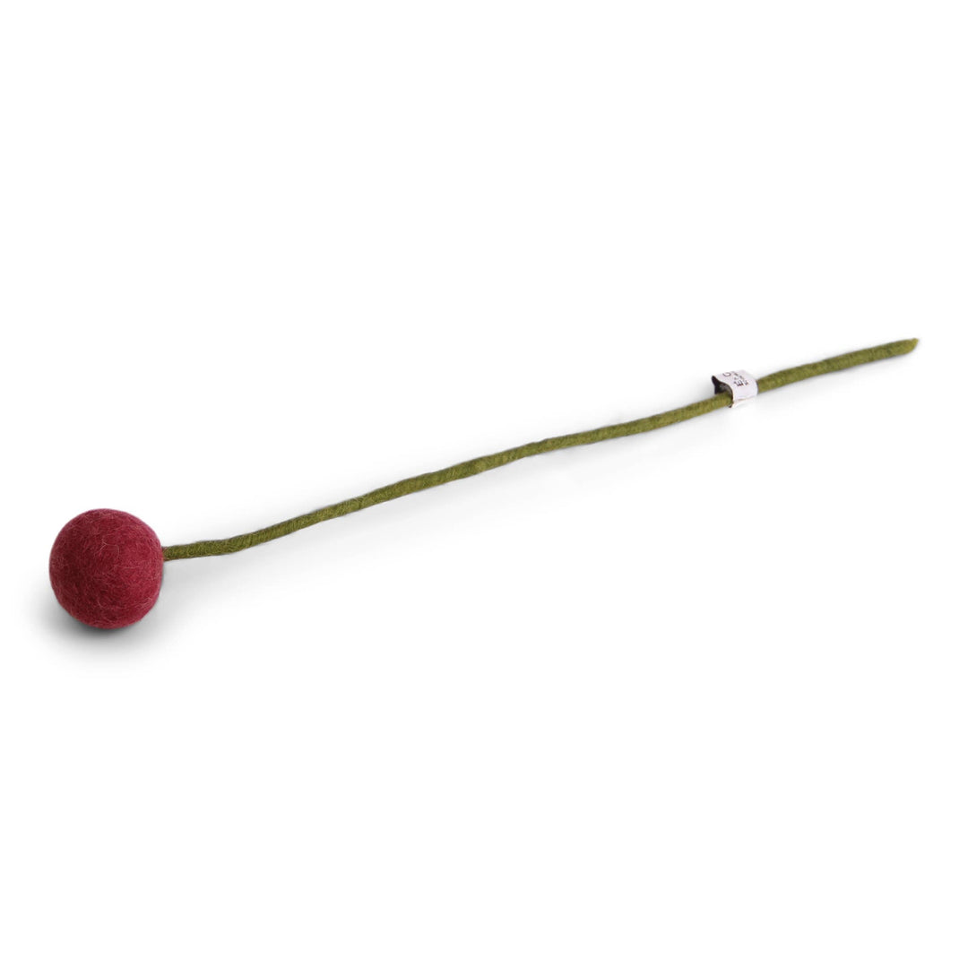 Wine Red Wool Pom Flower Large - Merry PigletsGry and Sif