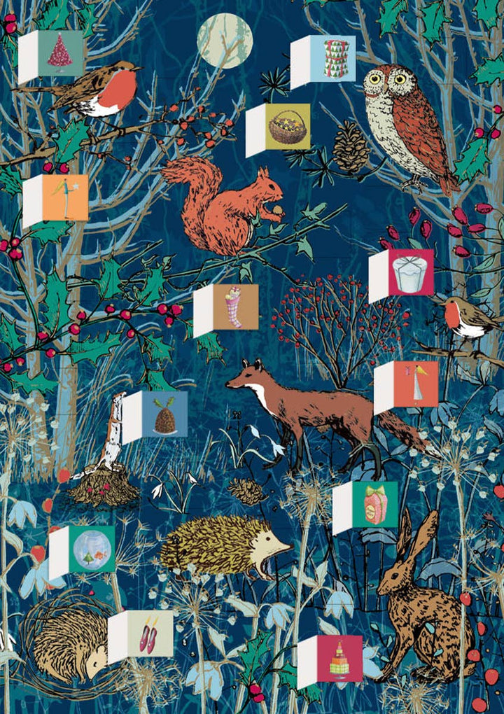 Winter Animals Advent Calendar Greeting Card - Merry PigletsRoger La Borde