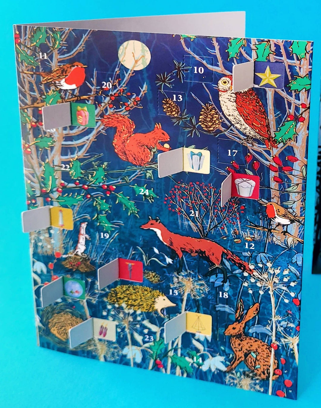 Winter Animals Advent Calendar Greeting Card - Merry PigletsRoger La Borde
