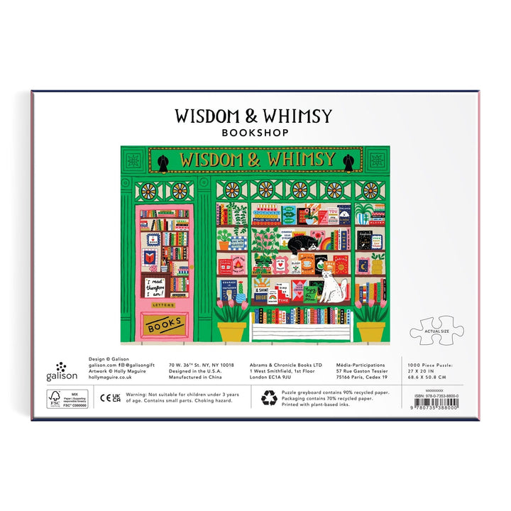 Wisdom & Whimsy Bookshop 1000 Piece Puzzle - Merry PigletsGalison